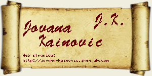 Jovana Kainović vizit kartica